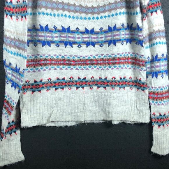 American Eagle Womens Sweater Multi Striped Boat Neck Knit Wool Blend Medium - Picture 4 of 11